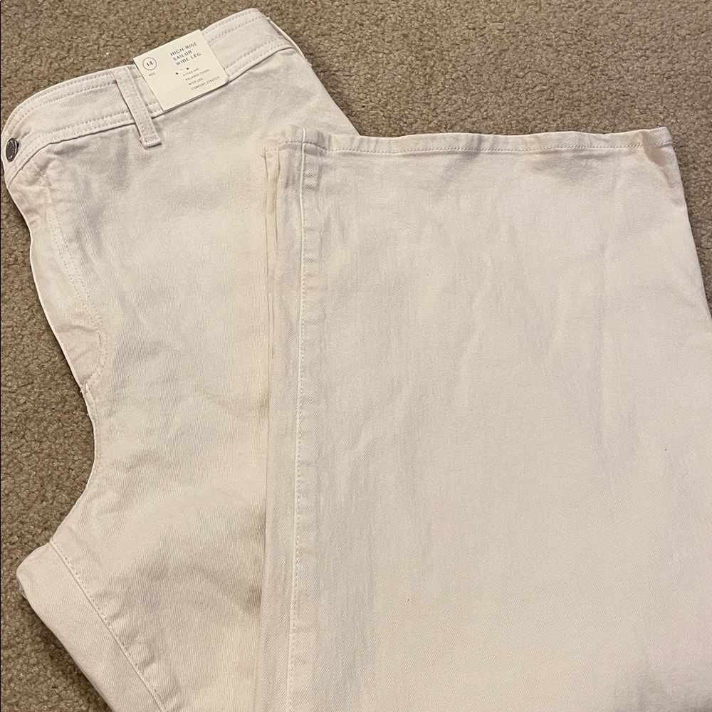 NEW UNIVERSAL THREAD High Rise Sailor Wide Leg Jeans Cream Wash Size 8